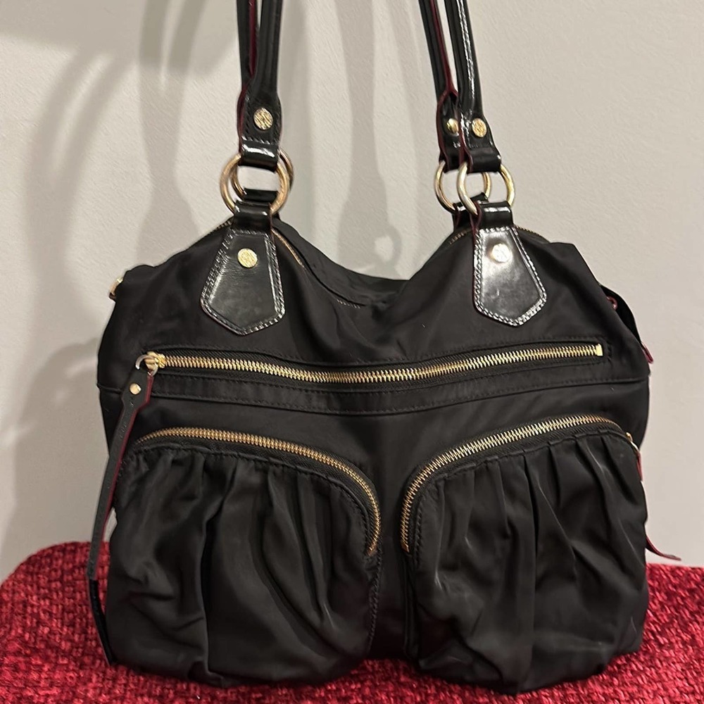 MZ Wallace Belle Black Nylon Bag Abby Tote